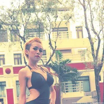 Short-Haired Thai Trans Woman Strips Out of Her Bikini in Heels
