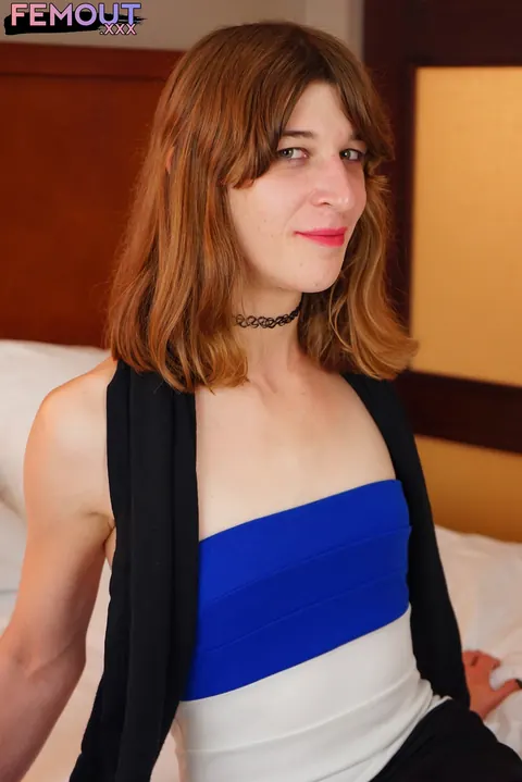 Trans Woman Undresses and Toys Her Ass with a Dildo – photo 1 of 15