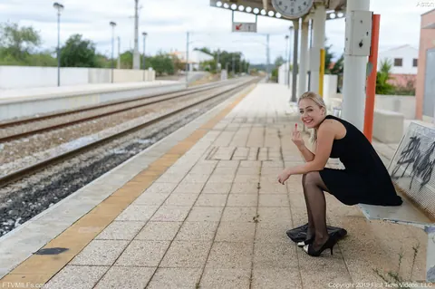 Thick European MILF in Heels and Glasses Fingers Herself at a Train Station – photo 19 of 21