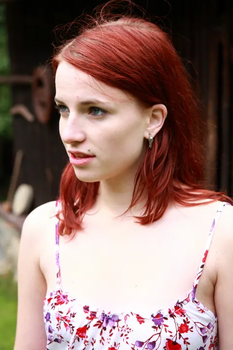 Jarmila: Pale Redhead Strips Out of Her Skirt on the Lawn – photo 3 of 20