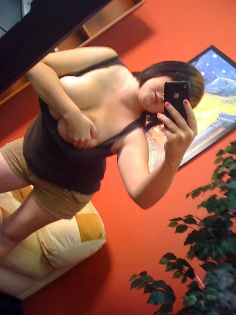 Curvy Brunette Poses Nude for a Mirror Selfie – photo 3 of 21