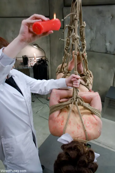 Claire Adams & Hona Li: Petite Redhead MILF Tied Up and Licked by Partner – photo 12 of 21