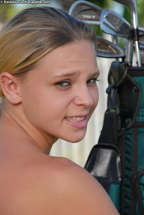 Destiny Garnet: Slim Blonde in Panties Spreads Her Legs Outdoors – photo 8 of 21