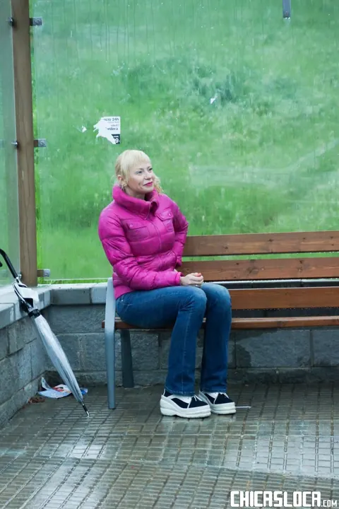 Anastasia Blonde: Busty Russian Blonde Sucks and Rides in Outdoor Threesome – photo 1 of 19