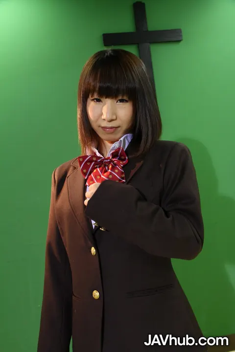 Mao Sena: Japanese Brunette Poses in Cosplay Skirt and Uniform – photo 9 of 20