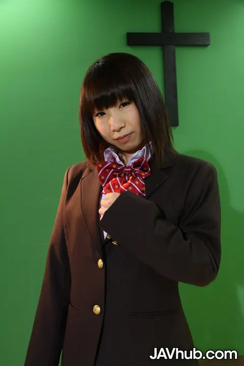 Mao Sena: Japanese Brunette Poses in Cosplay Skirt and Uniform – photo 8 of 20