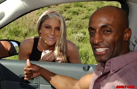 Jackie Moore: Blonde MILF Sucks BBC in the Car During Outdoor Encounter – photo 3 of 16