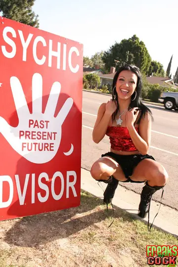 Brunette with Enhanced Tits Fingers Herself Outdoors