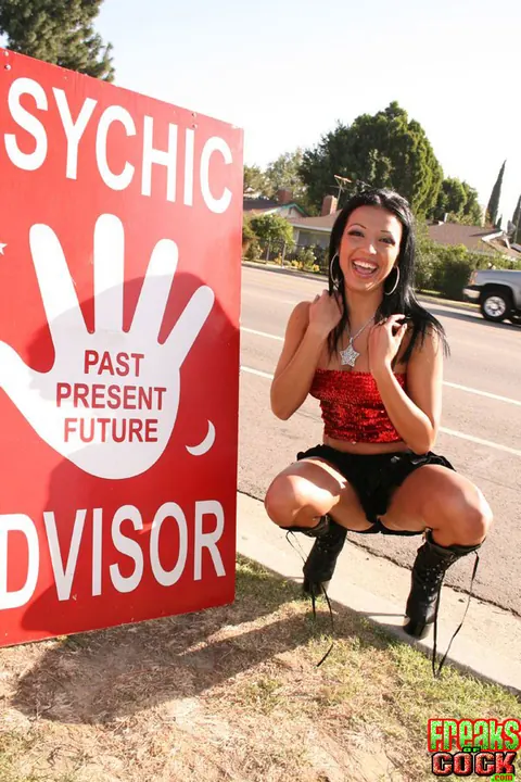 Maya Gates: Brunette with Enhanced Tits Fingers Herself Outdoors – photo 1 of 20