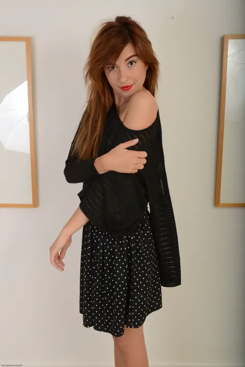 Kaylee Haze: Redhead in a Skirt Pulls Her Panties Down and Spreads – photo 6 of 21