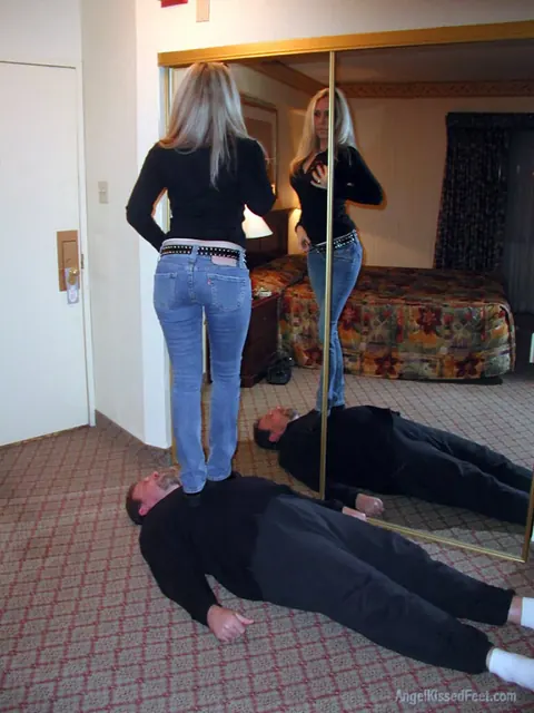 Mature Blonde PAWG Tramples Him in Boots and Jeans – photo 4 of 15