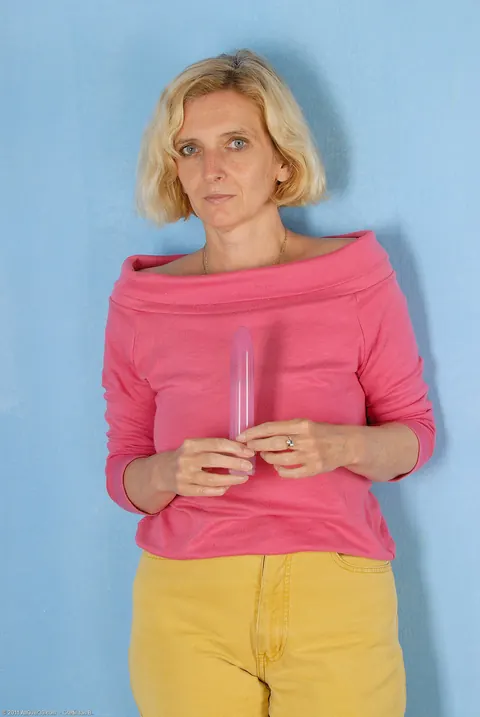 Tall Blonde MILF Masturbates with a Dildo – photo 1 of 20