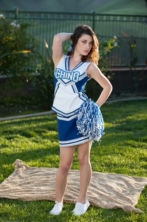 Lacey Channing: Petite Brunette Shows Tattoo Outdoors – photo 1 of 21
