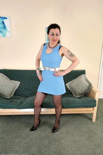 Woman Undresses to Show Her Hairy Bush and Breasts