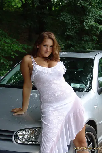 Jana Kucova – Czech Brunette with Big Tits Reveals Her Pierced Boobs Near Forest