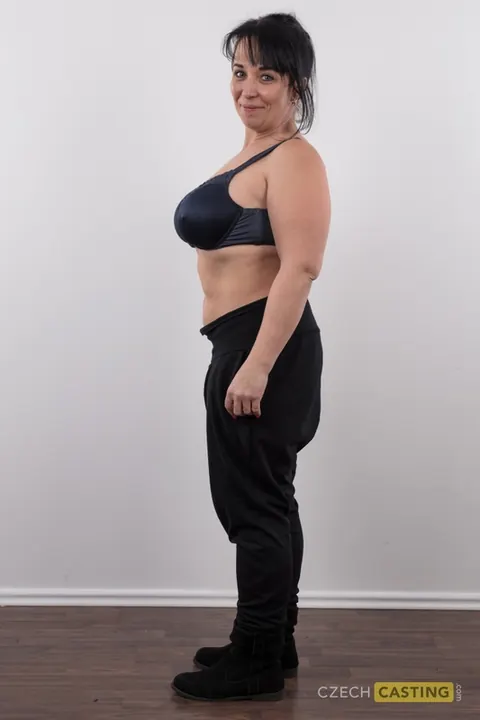 BBW with Big Tits Strips Nude on a Chair – photo 3 of 10