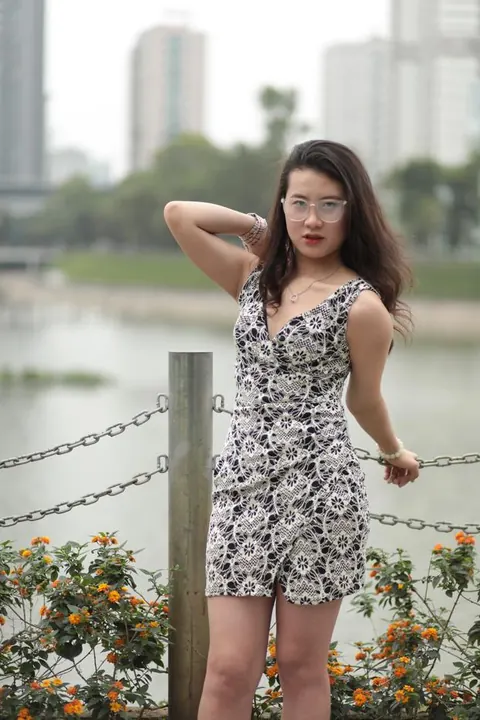 Thick Asian Woman in a Skirt and Glasses Poses Clothed – photo 13 of 21