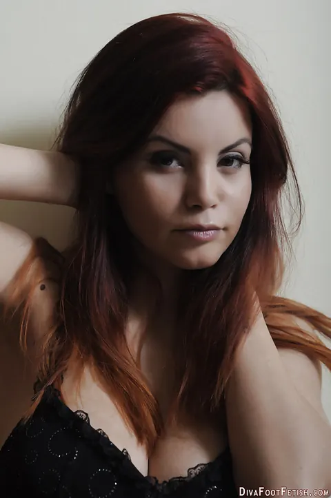 Brunette with Big Natural Tits Poses in Black Stockings – photo 13 of 16
