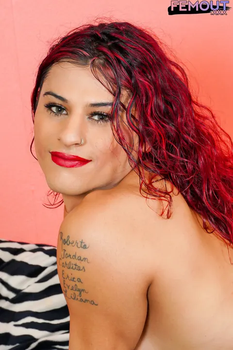 Latina Trans Woman Strips Nude and Shows Off Her Cock – photo 12 of 16