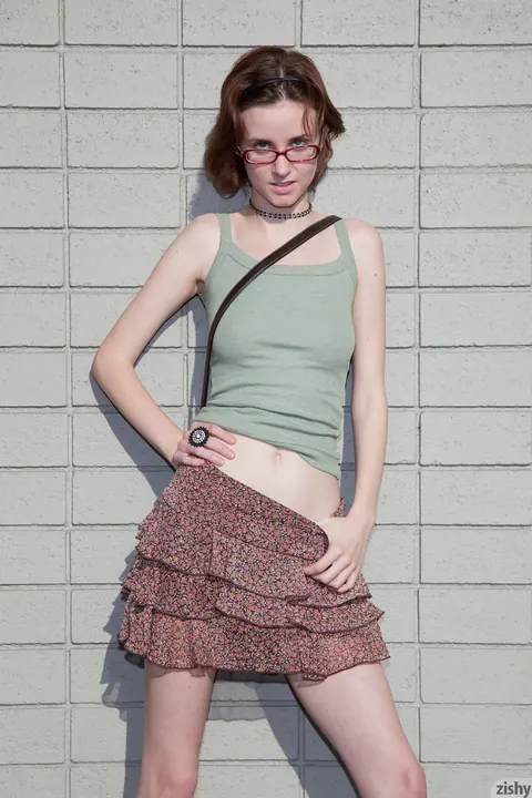 Jay Taylor: Pale Redhead PAWG in Glasses Flashes Her Panties Outdoors – photo 3 of 11