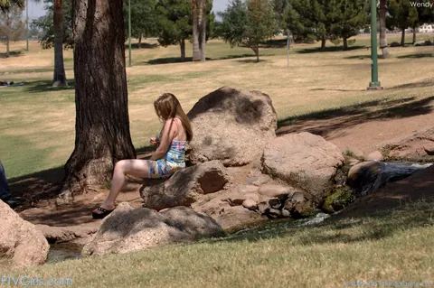 Haley Scott: Blonde Flashes Her Big Natural Tits and Pussy Outdoors – photo 6 of 20