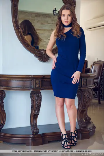 Sybil A Kailena – PAWG in a Skirt Strips on the Table Before Mirror
