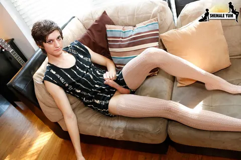 Trans Woman Strips Nude and Spreads Her Thighs – photo 3 of 15