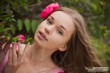 Milena D Sunna – Slim Blonde Strips Out of Pink Tutu and Spreads Her Hairy Pussy