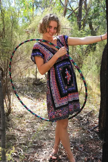 Curly Blonde Pulls Panties Aside and Spreads Her Pussy in the Forest