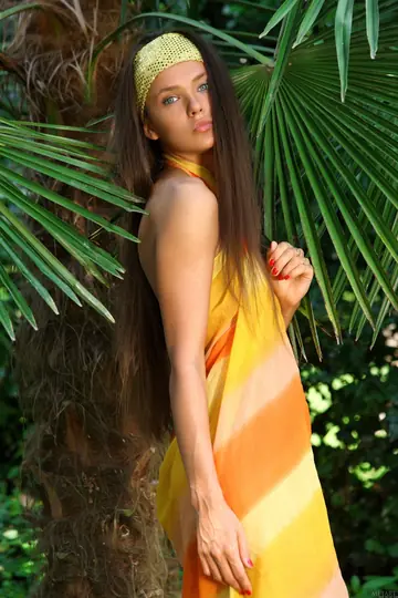 Anastasia Petrova – Brunette PAWG Lifts Her Skirt and Poses Nude in the Forest