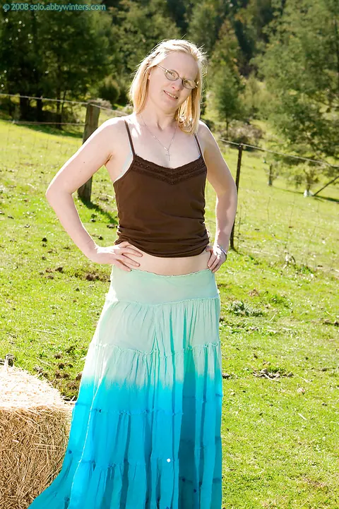 Louise Kay: Blonde PAWG in Glasses and Panties Strips Outdoors – photo 1 of 16