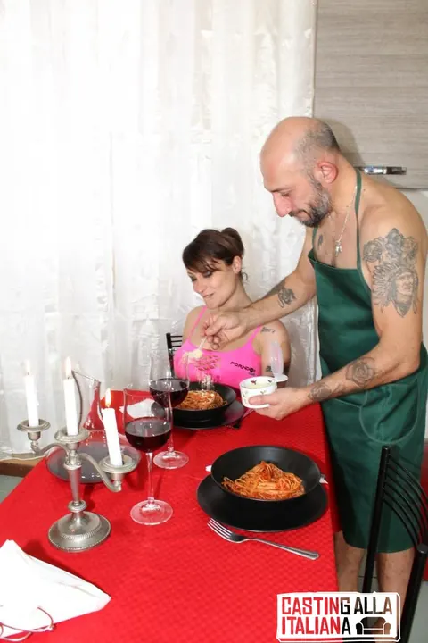 Mila Ramos: Tattooed Italian Brunette Gets Fucked Doggy Style on the Kitchen Table – photo 16 of 16