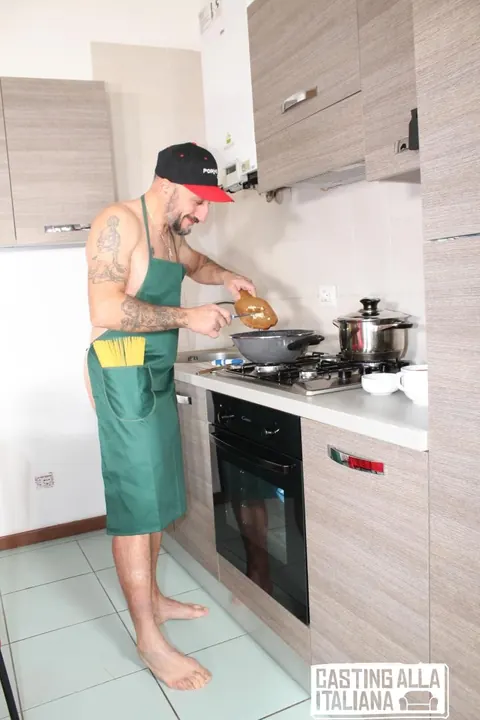Mila Ramos: Tattooed Italian Brunette Gets Fucked Doggy Style on the Kitchen Table – photo 1 of 16