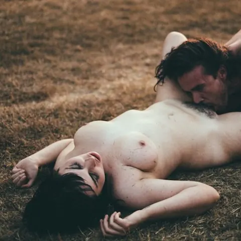 Maria Riot: Busty European Brunette Rides Her Man Outdoors in Nature – photo 13 of 17
