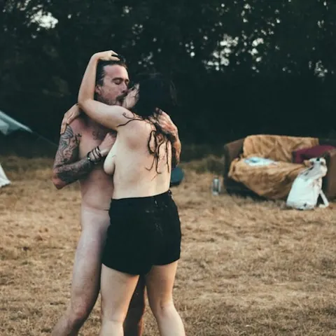 Maria Riot: Busty European Brunette Rides Her Man Outdoors in Nature – photo 7 of 17
