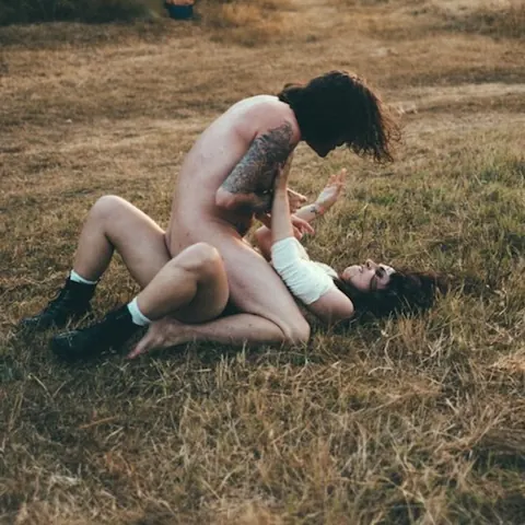 Maria Riot: Busty European Brunette Rides Her Man Outdoors in Nature – photo 6 of 17