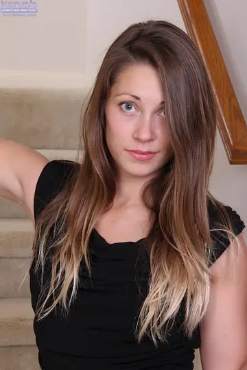 Kirsten Lee – Slim Brunette Strips Off Her Black Dress and Thong to Spread Her Pussy