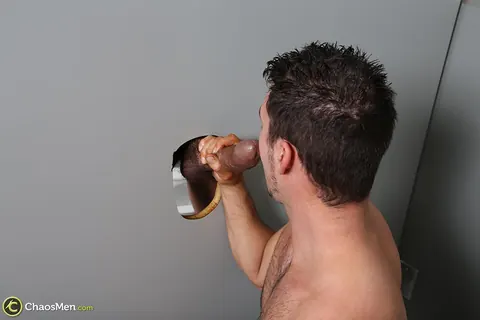 Hairy Stud Sucks BBC Through Gloryhole Before Sex – photo 11 of 20