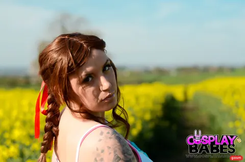 Yuffie Yulan: Chubby Brunette with Pigtails Shows Off Her Big Ass Outdoors – photo 5 of 15