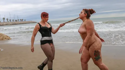Mistress Kara: Tall Busty BBW Bound in Restraints on Public Beach – photo 7 of 20