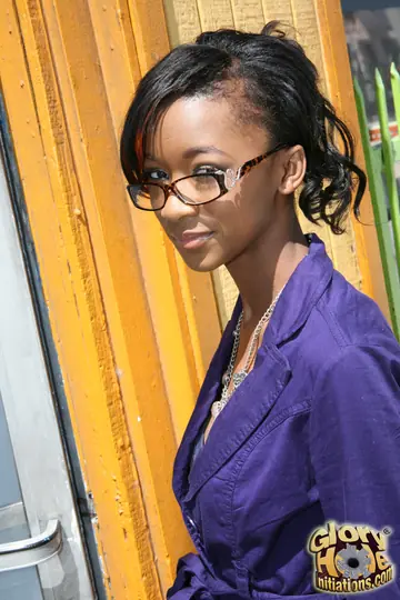 Beck Cohen – Slim Ebony Brunette in Glasses Strips for Gloryhole Sex and a Facial