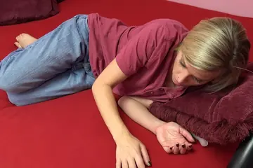 Petite Blonde MILF Uses a Dildo Then Sucks and Fucks Her Partner