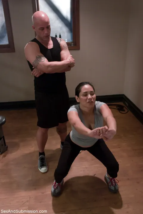Jessica Bangkok: Petite Asian MILF Bound and Teased in the Gym – photo 18 of 20