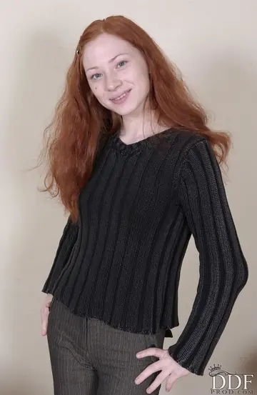 Tall Skinny Redhead Strips Off Her Panties and Spreads Her Pussy