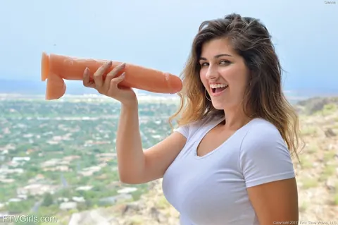Two Women Use Giant Dildo and Fist Each Other Outdoors – photo 12 of 16