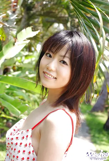 Saki Ninomiya – Japanese Brunette Strips Out of Her Dress and Panties Outdoors
