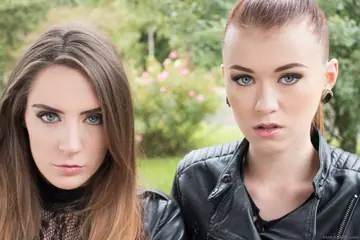 Samantha Bentley – Busty British MILF and Polish Redhead Kiss Outdoors in Lingerie