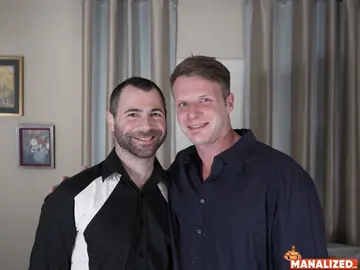 Hairy Men Kiss and Fuck Bareback in a Threesome