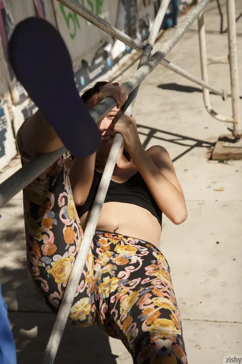 Mila Haffkine: Skinny Brunette Reveals Lingerie and Heels in Public – photo 5 of 11