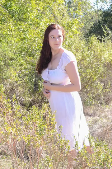 Curvy Amateur Flashes Her Big Natural Tits and Hairy Pussy in the Forest